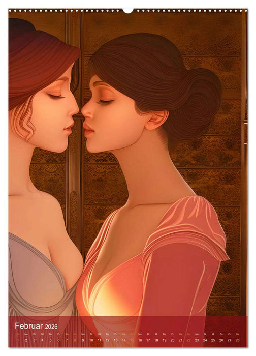 Sinnliche KI - Erotische Kunst aus der Cloud (CALVENDO Wandkalender 2026)