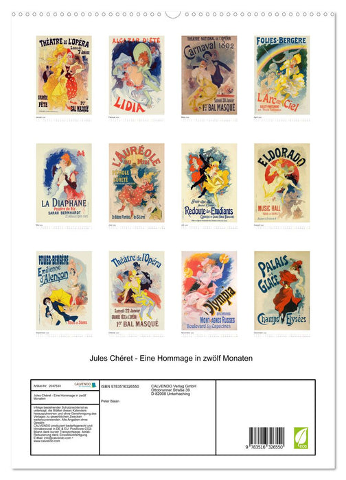 Jules Chéret - Eine Hommage in zwölf Monaten (CALVENDO Premium Wandkalender 2026)