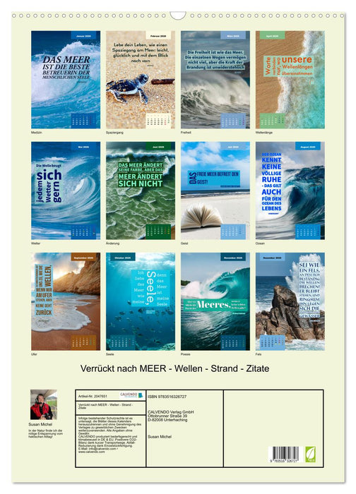 Verrückt nach MEER - Wellen - Strand - Zitate (CALVENDO Wandkalender 2026)