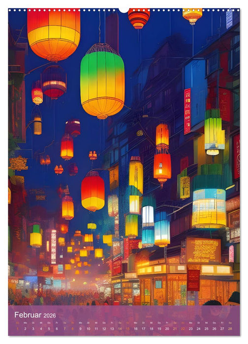 Farbexplosion - Kunterbuntes aus der KI (CALVENDO Wandkalender 2026)