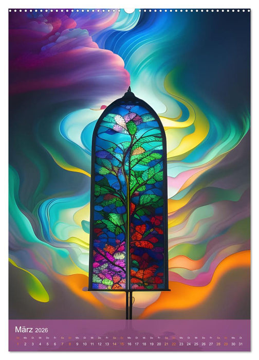 Farbexplosion - Kunterbuntes aus der KI (CALVENDO Wandkalender 2026)