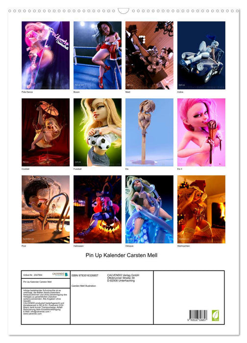 Pin Up Kalender Carsten Mell (CALVENDO Wandkalender 2026)
