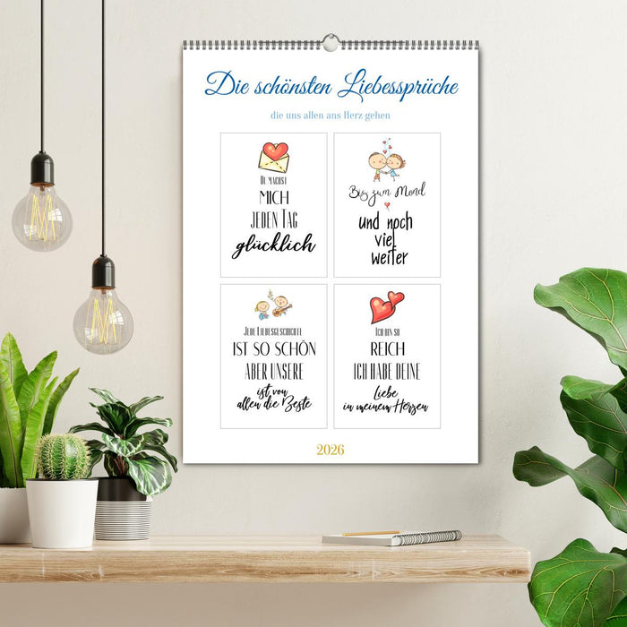 Liebessprüche (CALVENDO Wandkalender 2026)