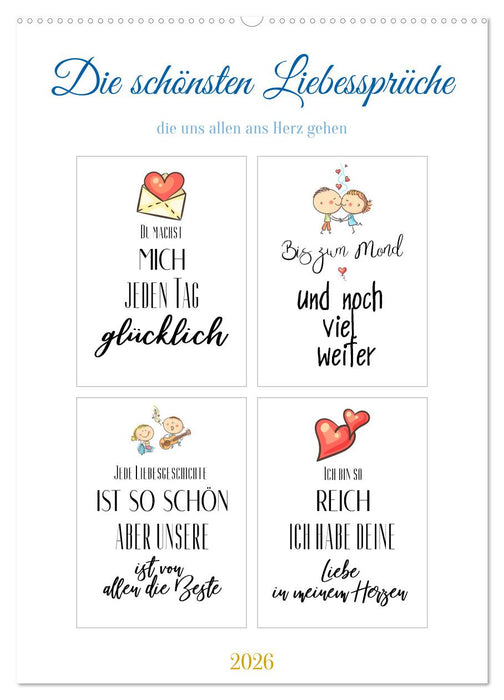 Liebessprüche (CALVENDO Wandkalender 2026)