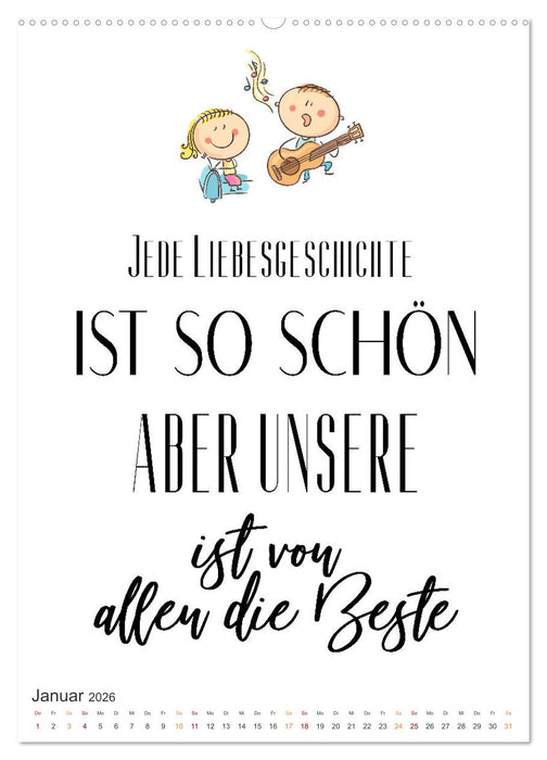 Liebessprüche (CALVENDO Wandkalender 2026)