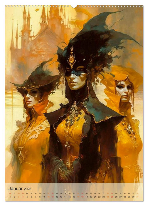 Venedig Karneval (CALVENDO Premium Wandkalender 2026)