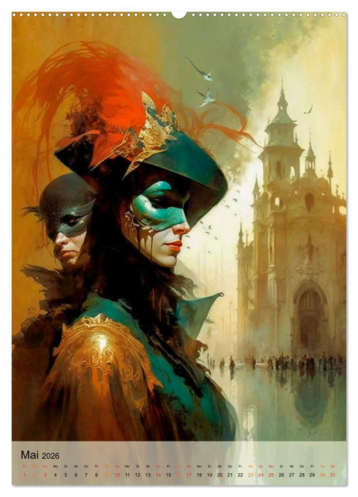 Venedig Karneval (CALVENDO Premium Wandkalender 2026)