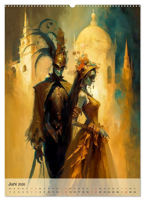 Venedig Karneval (CALVENDO Premium Wandkalender 2026)