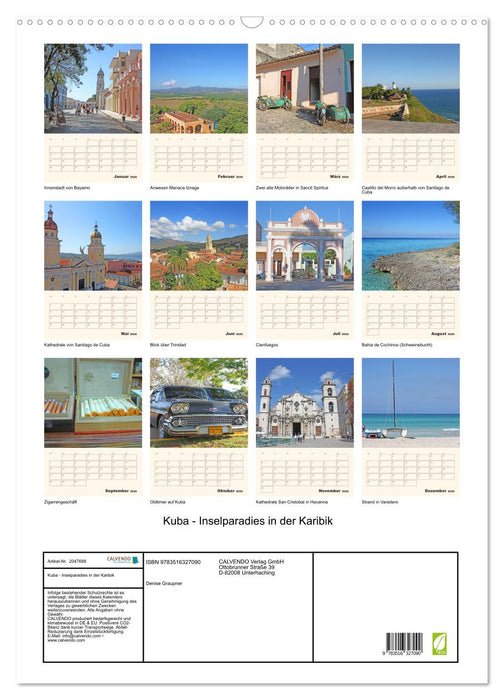 Kuba - Inselparadies in der Karibik (CALVENDO Wandkalender 2026)