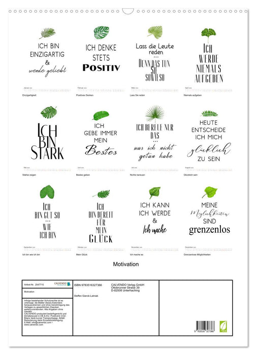 Motivation (CALVENDO Wandkalender 2026)