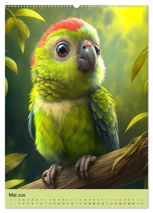 Dschungelbabys - Artwork (CALVENDO Premium Wandkalender 2026)