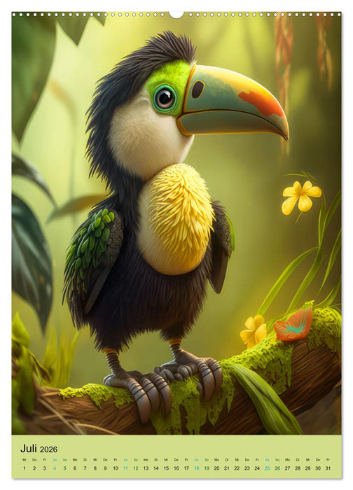 Dschungelbabys - Artwork (CALVENDO Premium Wandkalender 2026)