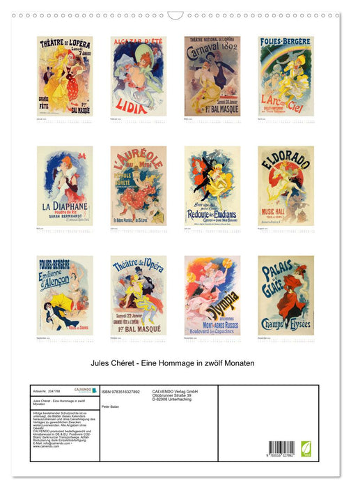 Jules Chéret - Eine Hommage in zwölf Monaten (CALVENDO Wandkalender 2026)