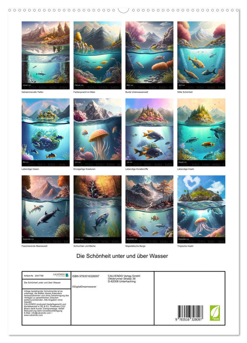 Die Schönheit unter und über Wasser (CALVENDO Premium Wandkalender 2026)