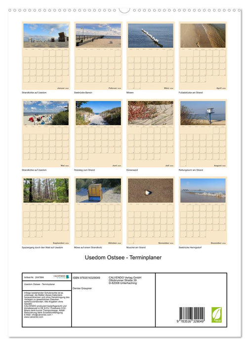 Usedom Ostsee - Terminplaner (CALVENDO Premium Wandkalender 2026)