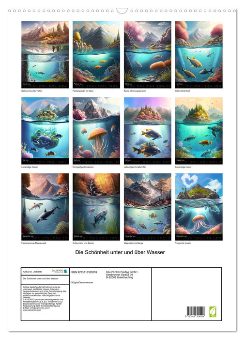 Die Schönheit unter und über Wasser (CALVENDO Wandkalender 2026)