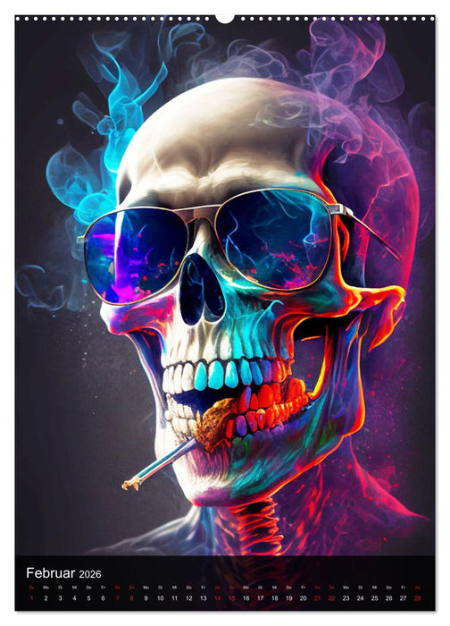 Crazy Design Totenköpfe (CALVENDO Premium Wandkalender 2026)