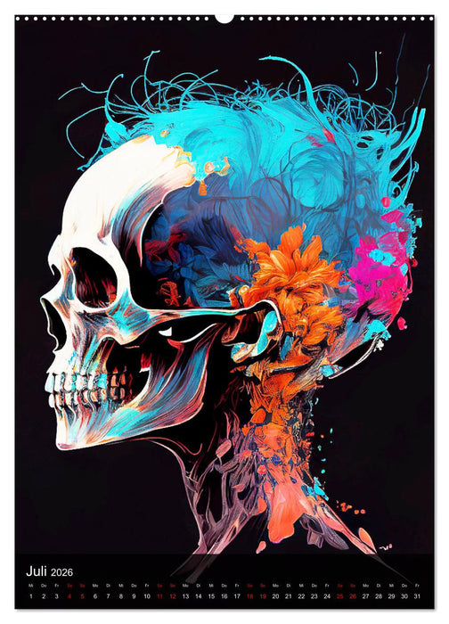 Crazy Design Totenköpfe (CALVENDO Premium Wandkalender 2026)
