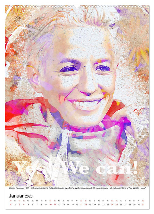 Die FARBEN der Frauen - 12 Porträts großartiger Frauen (CALVENDO Premium Wandkalender 2026)