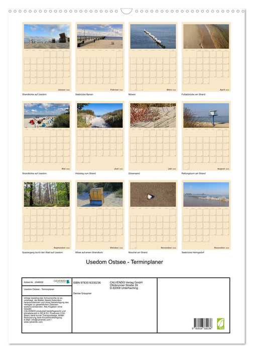 Usedom Ostsee - Terminplaner (CALVENDO Wandkalender 2026)