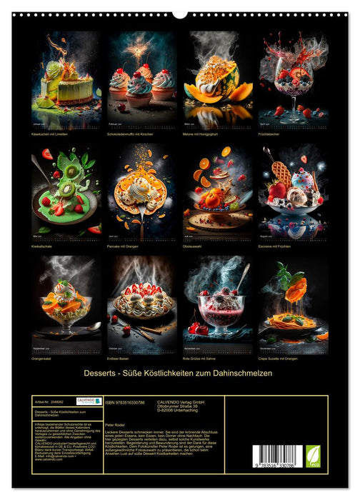 Desserts - Süße Köstlichkeiten zum Dahinschmelzen (CALVENDO Premium Wandkalender 2026)