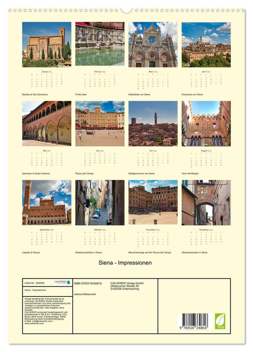 Siena - Impressionen (CALVENDO Premium Wandkalender 2026)