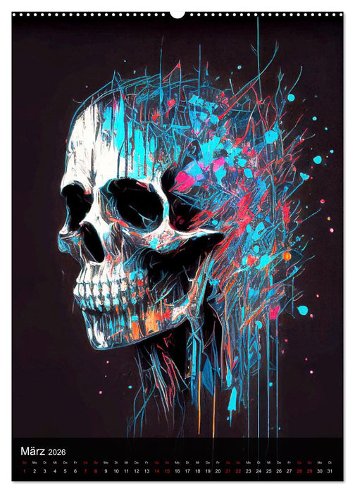 Crazy Design Totenköpfe (CALVENDO Wandkalender 2026)