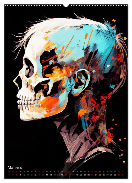 Crazy Design Totenköpfe (CALVENDO Wandkalender 2026)