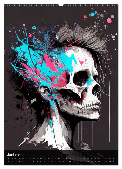 Crazy Design Totenköpfe (CALVENDO Wandkalender 2026)