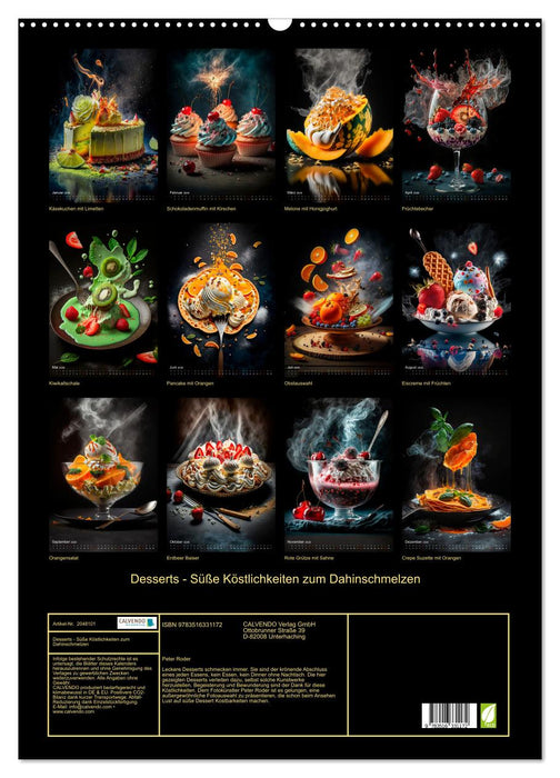 Desserts - Süße Köstlichkeiten zum Dahinschmelzen (CALVENDO Wandkalender 2026)