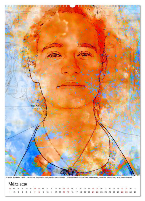 Die FARBEN der Frauen - 12 Porträts großartiger Frauen (CALVENDO Wandkalender 2026)