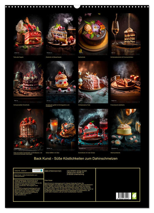 Back Kunst - Süße Köstlichkeiten zum Dahinschmelzen (CALVENDO Wandkalender 2026)