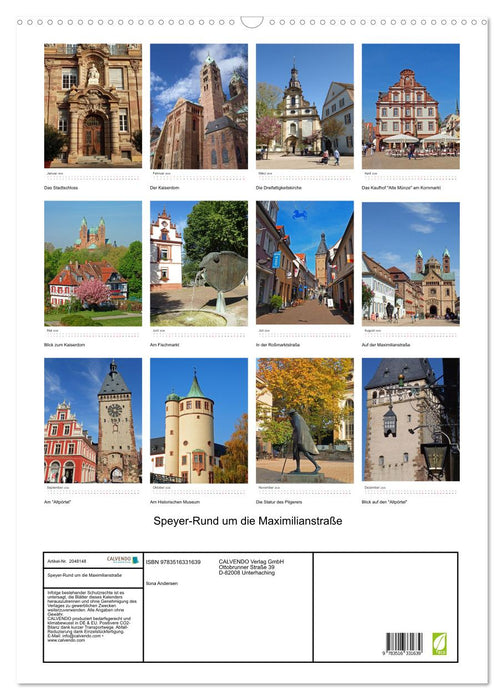 Speyer-Rund um die Maximilianstraße (CALVENDO Wandkalender 2026)