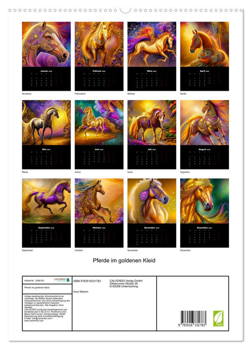 Pferde im goldenen Kleid (CALVENDO Premium Wandkalender 2026)