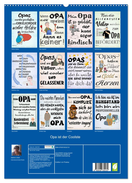 Opa ist der Coolste (CALVENDO Premium Wandkalender 2026)