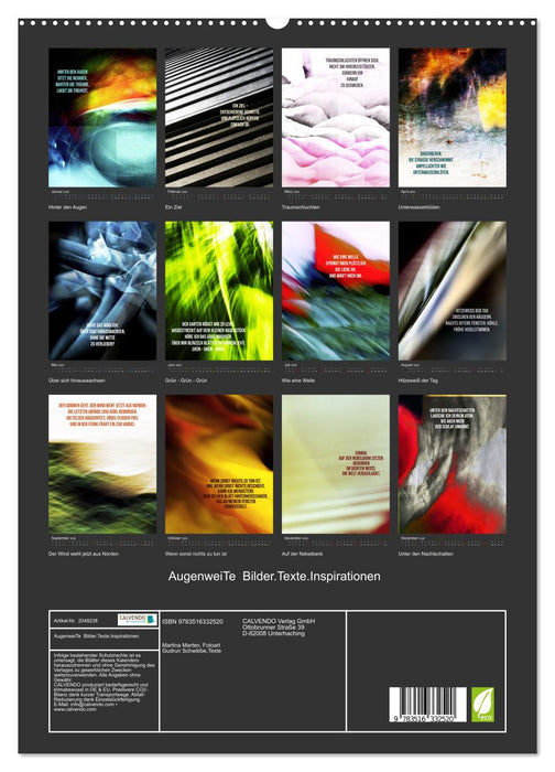 AugenweiTe Bilder.Texte.Inspirationen (CALVENDO Premium Wandkalender 2026)