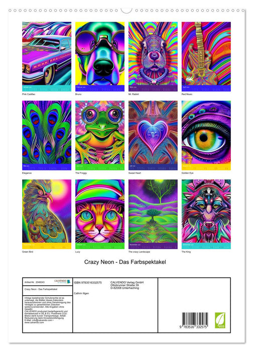 Crazy Neon - Das Farbspektakel (CALVENDO Premium Wandkalender 2026)