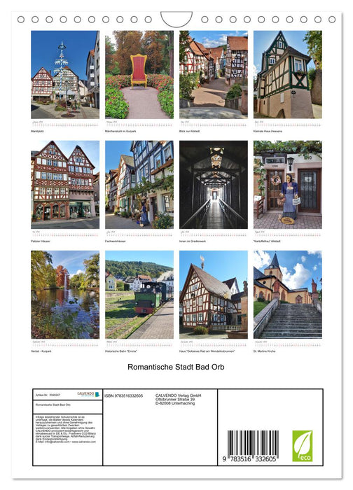 Romantische Stadt Bad Orb (CALVENDO Wandkalender 2026)