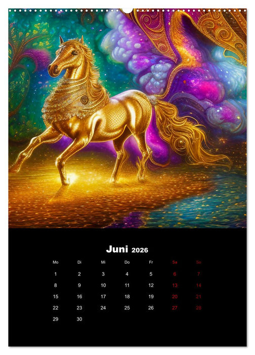 Pferde im goldenen Kleid (CALVENDO Wandkalender 2026)