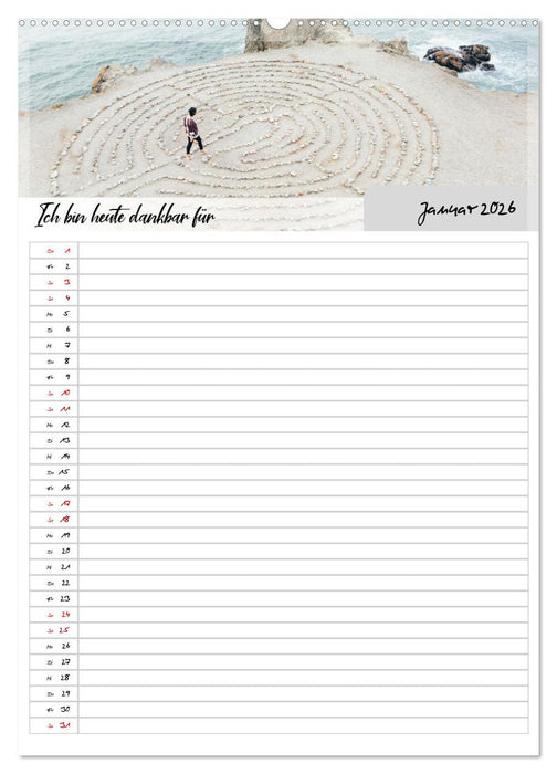 Ich bin dankbar - ein Jahr voller Yoga und Achtsamkeit - Yoga Kalender (CALVENDO Wandkalender 2026)