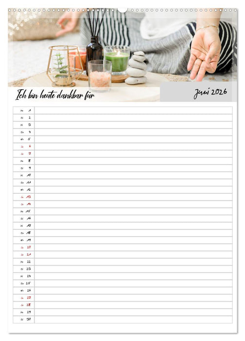Ich bin dankbar - ein Jahr voller Yoga und Achtsamkeit - Yoga Kalender (CALVENDO Wandkalender 2026)