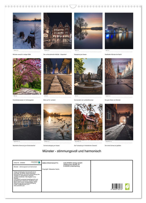 Münster - stimmungsvoll und harmonisch (CALVENDO Wandkalender 2026)