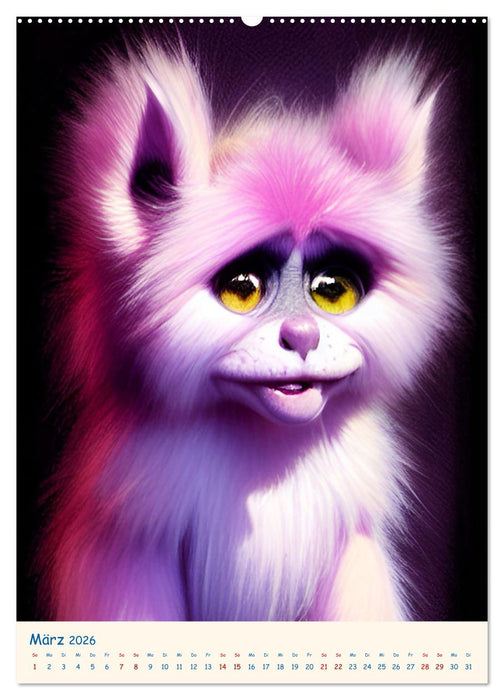 Liebenswerte Kuschelmonster - Digitalart (CALVENDO Premium Wandkalender 2026)