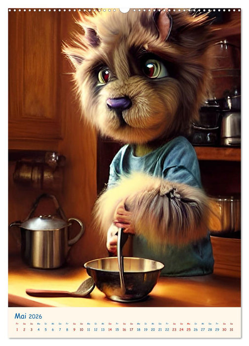 Liebenswerte Kuschelmonster - Digitalart (CALVENDO Premium Wandkalender 2026)