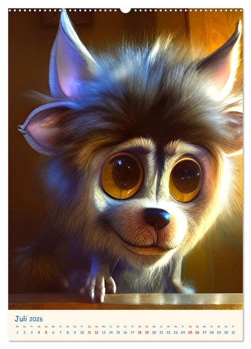 Liebenswerte Kuschelmonster - Digitalart (CALVENDO Premium Wandkalender 2026)