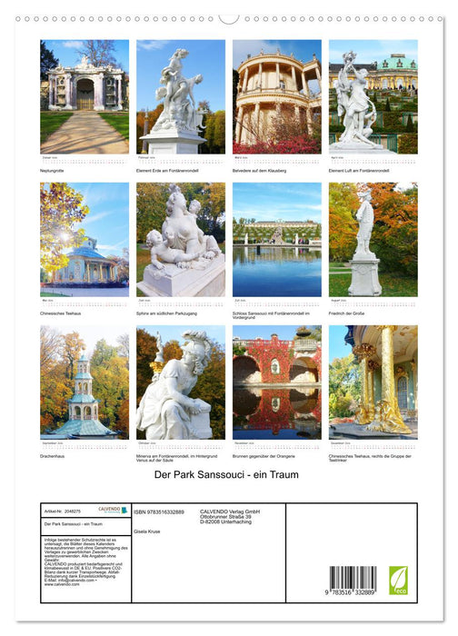 Der Park Sanssouci - ein Traum (CALVENDO Premium Wandkalender 2026)