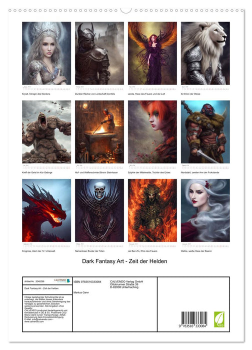 Dark Fantasy Art - Zeit der Helden (CALVENDO Premium Wandkalender 2026)