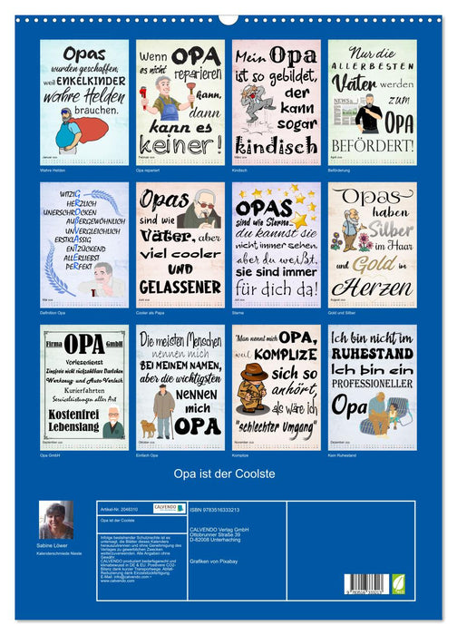 Opa ist der Coolste (CALVENDO Wandkalender 2026)