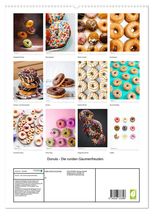 Donuts - Die runden Gaumenfreuden. (CALVENDO Premium Wandkalender 2026)