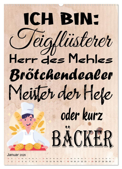 Bäckersprüche (CALVENDO Wandkalender 2026)